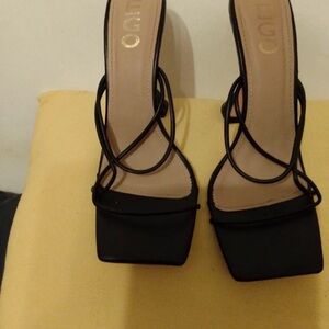 EGO Black Strappy Heels